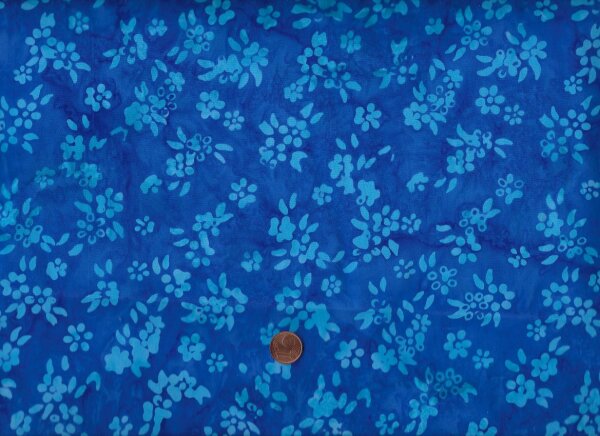 Batik Blüten blau