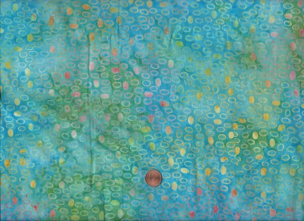 Batik Bubbles türkis-grün-lachs