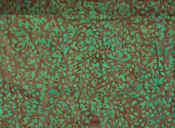 Batik Zweige braun-grün