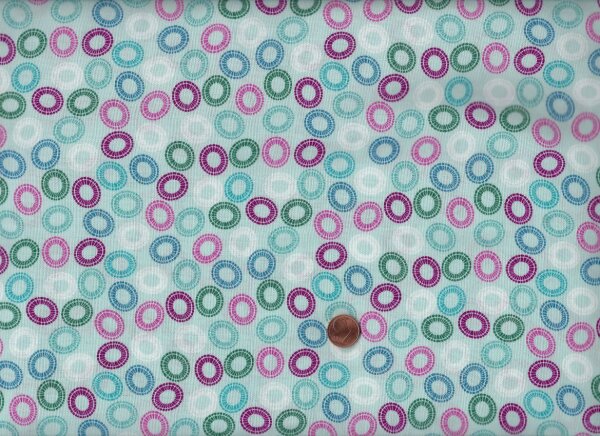 Quilters Combination Kreise mint-pink-blau