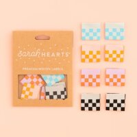 Sarah Hearts Woven labels checkerboard