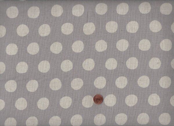 Canvas Dots grey 80%co/20% li