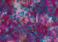 Batik Daisys magnta-petrol