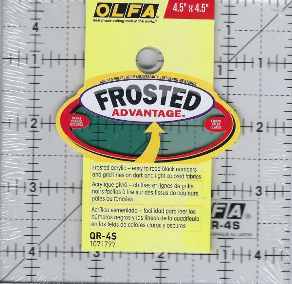 Olfa non-slip Ruler 4 1/2"x 4 1/2" frosted