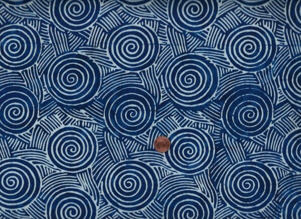 Batik Indigo Spiralen d.blau-weiß