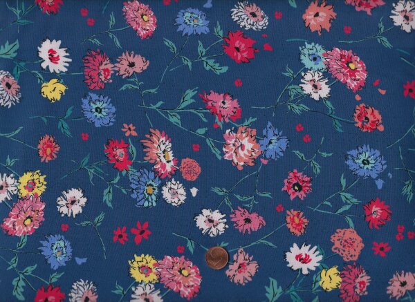 Lady Bird Tossed Flowers navy