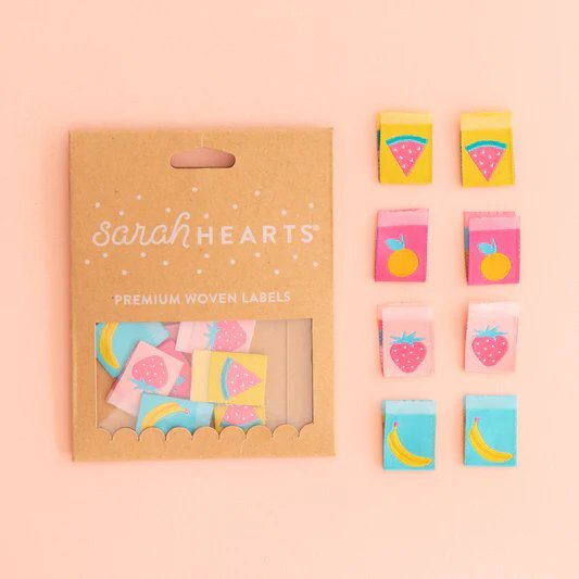 Sarah Hearts Woven labels summer fruits