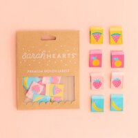 Sarah Hearts Woven labels summer fruits