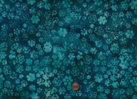 Batik Lagoon dark teal kl. Blumen