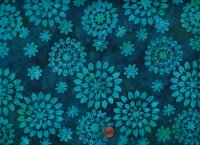 Batik Lagoon dark teal gr.. Blumen