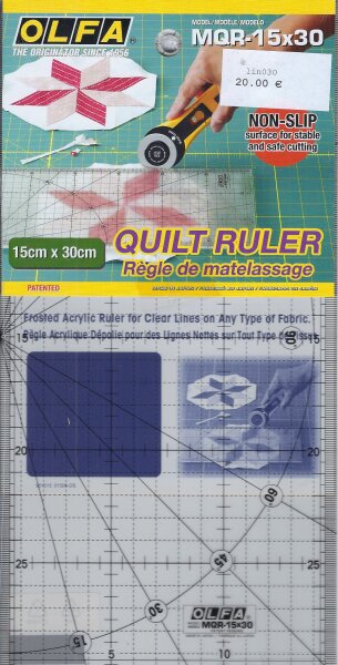 Olfa Ruler Non-slip 15x30cm" Frosted